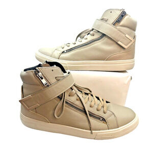 Aldo Sneakers Men's Size 12 Khaki High-Top Zipper Hook & Latch Designer Sport